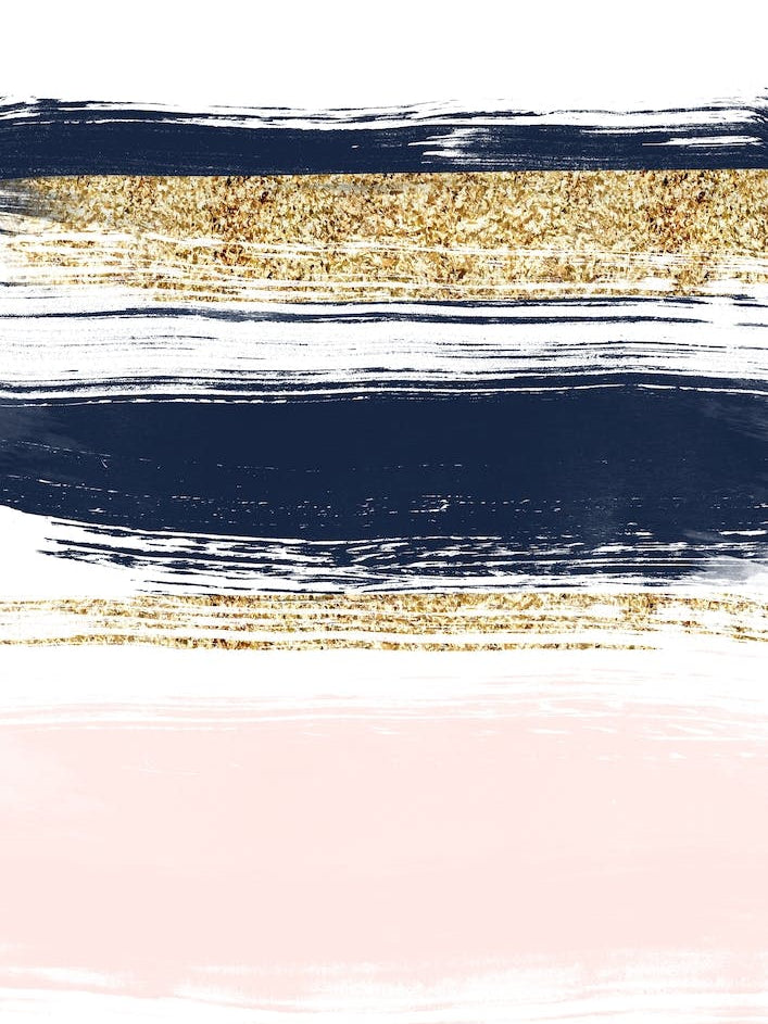 Gold, Blue and Pink Strokes