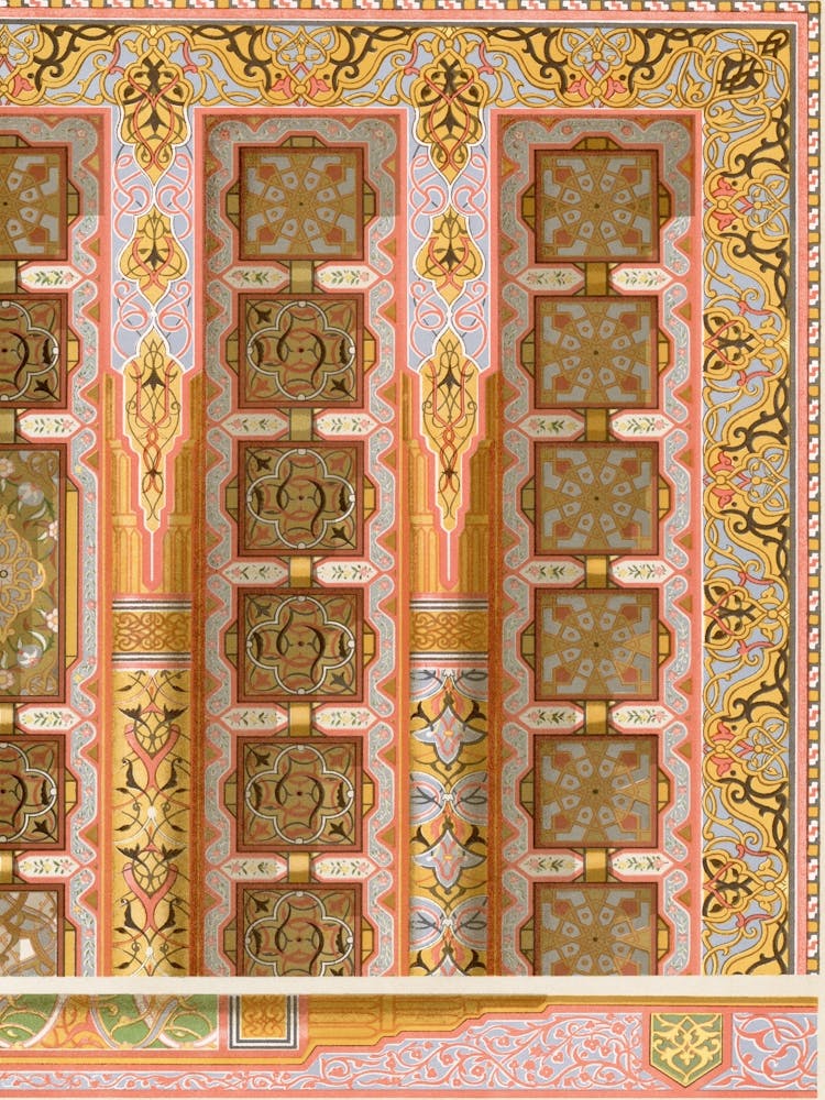 Arabisches Interieur Lithographie Platte Nr. 59, Emile Prisses D’Avennes, La Decoration Arabe