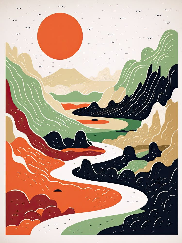 Vintage Vibrance; Abstract Risograph Palette