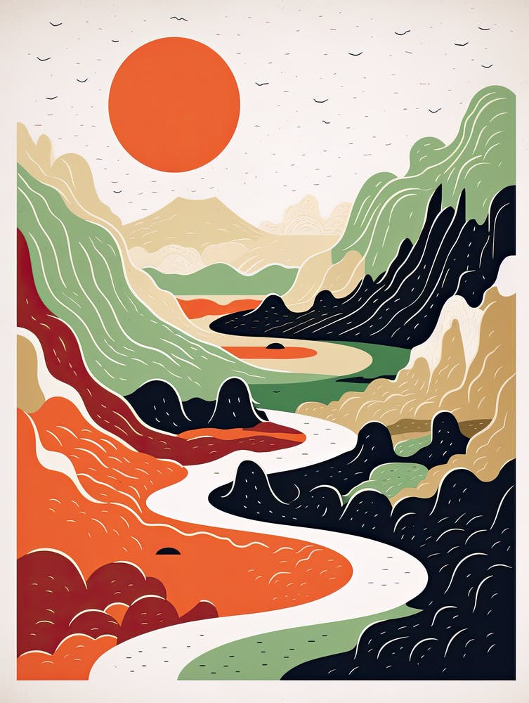 Vintage Vibrance; Abstract Risograph Palette