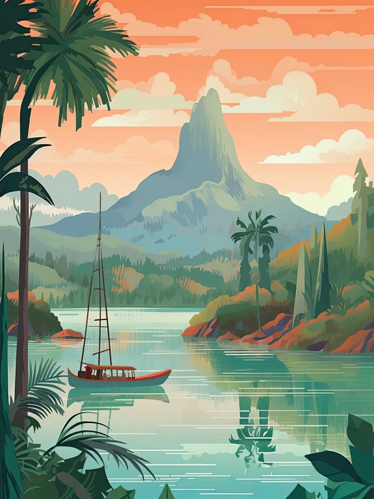 Bora Bora French, Polynesia, Graphic Illustration 4