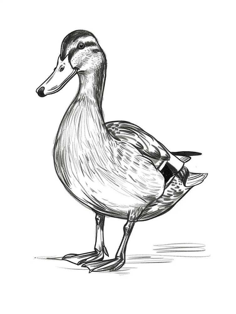 B&W Mallard Duck