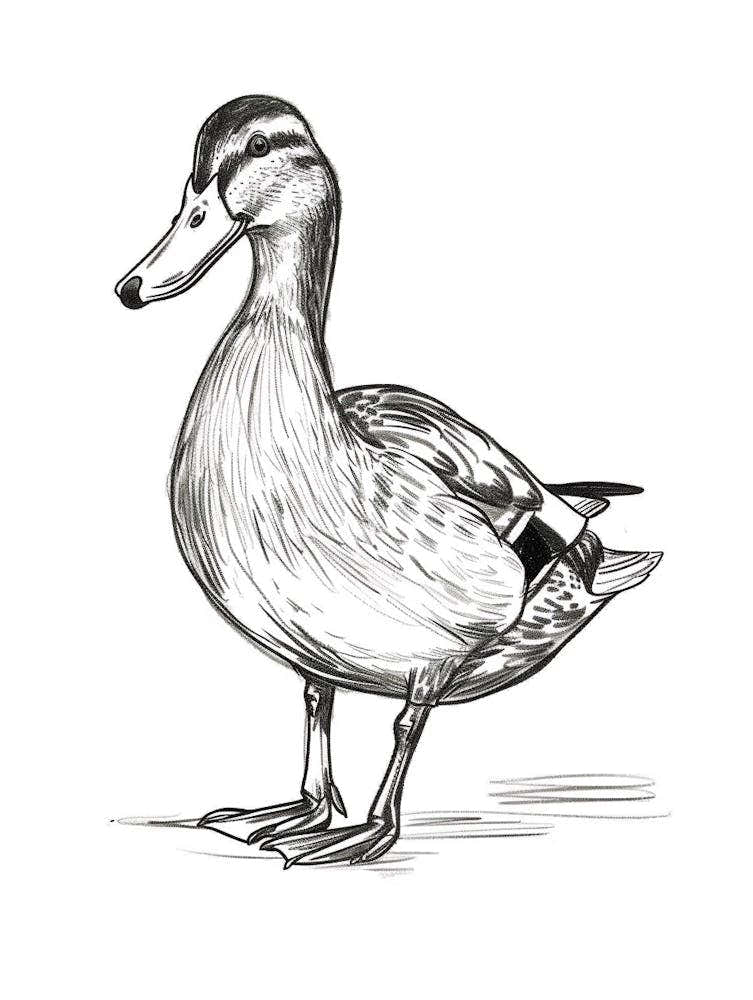 B&W Mallard Duck