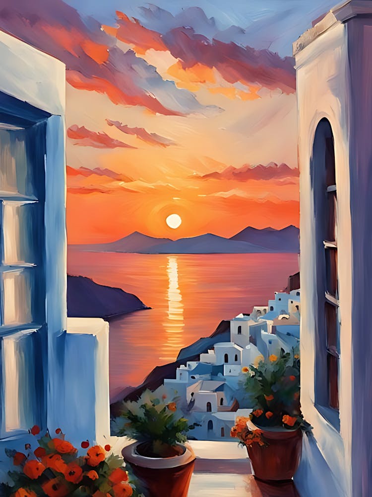 Sunset In Santorini
