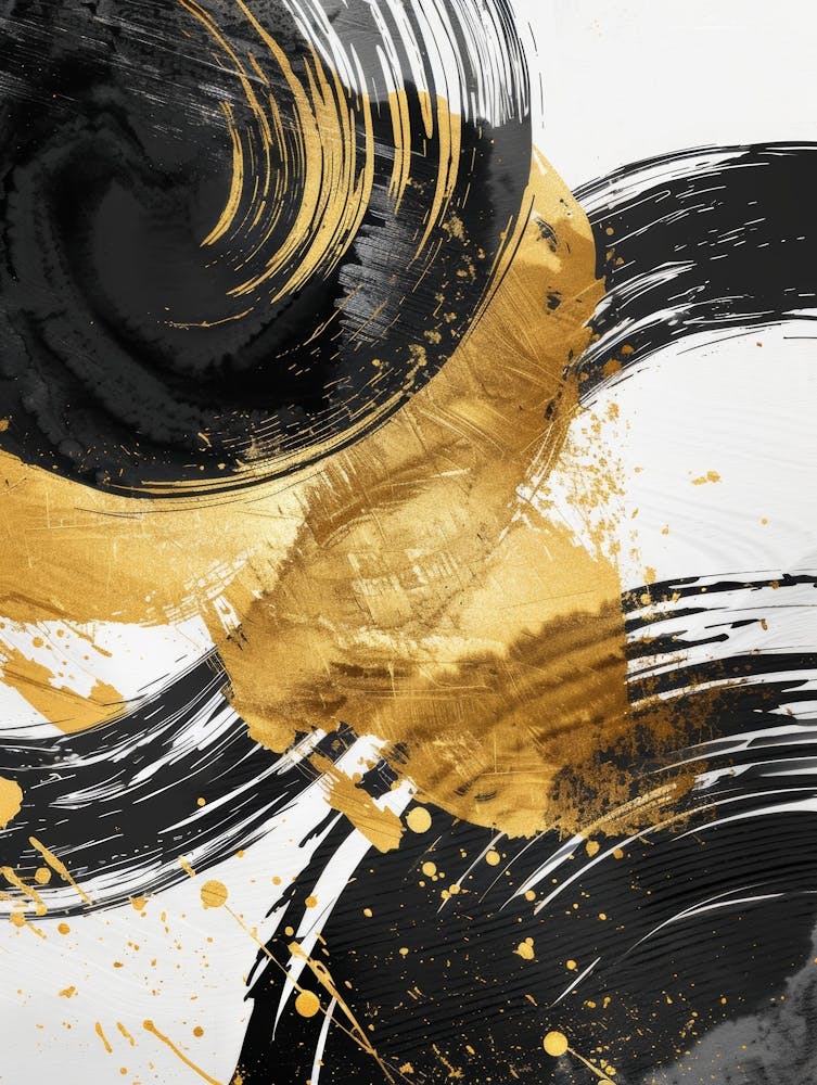 Gold And Black Canvas Print 33