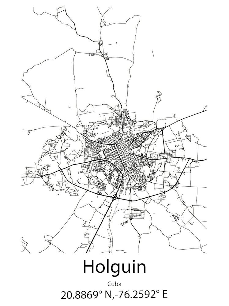 Holguin,Cuba Minimalist Map