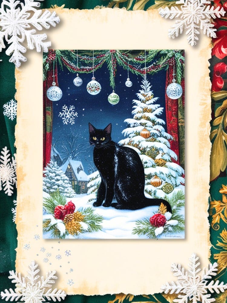 William Morris Christmas Cat 1