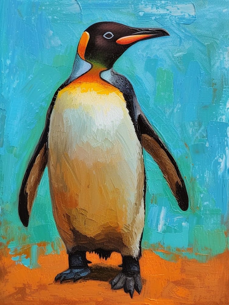 Galapagos Penguin Signy Island Colour Block Painting 3