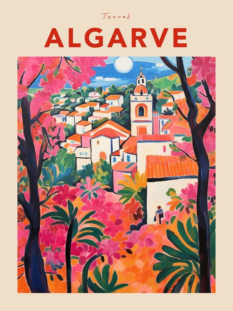 Algarve Portugal Fauvist Travel Poster