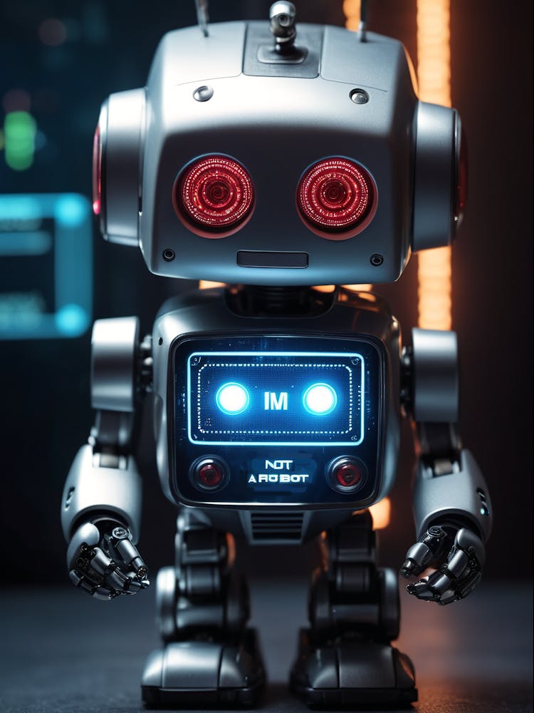 Robot On A Dark Background