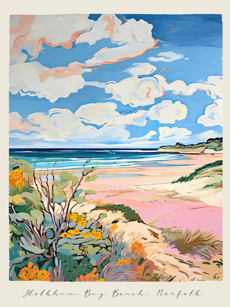 Poster Of Holkham Bay Beach, Norfolk, Matisse And Rousseau Style 2