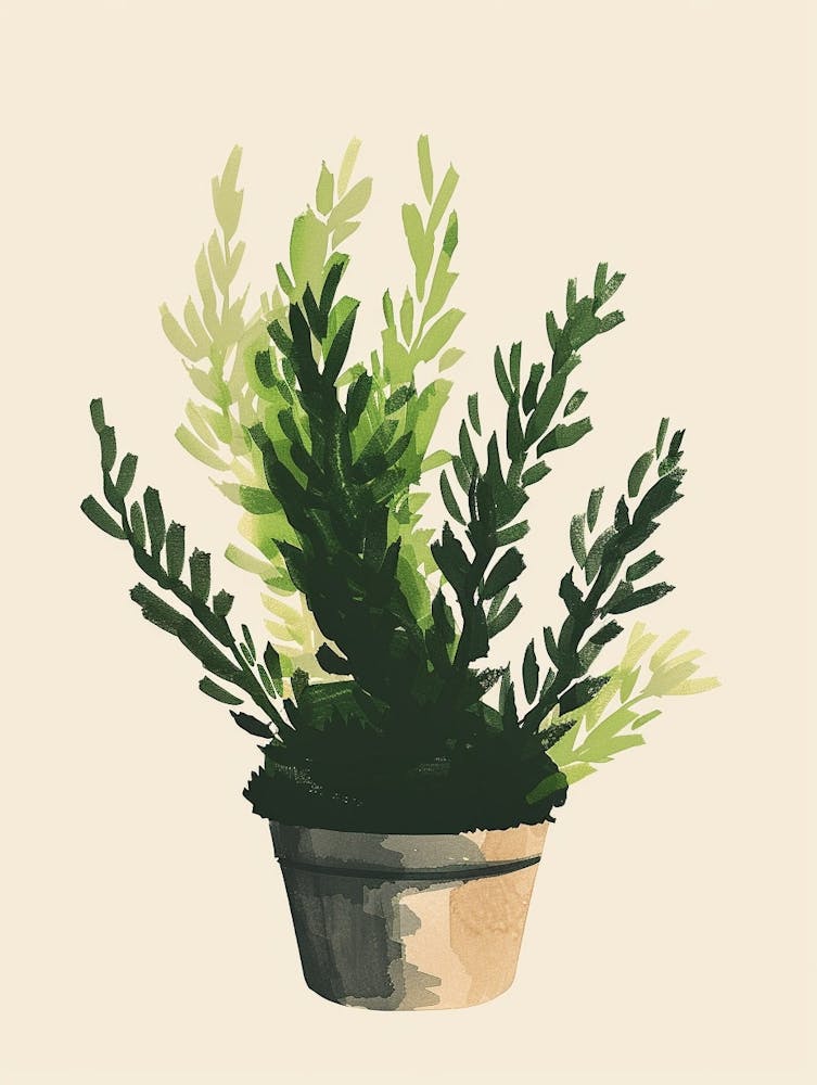 Moss Plant Minimalist Illustration 1