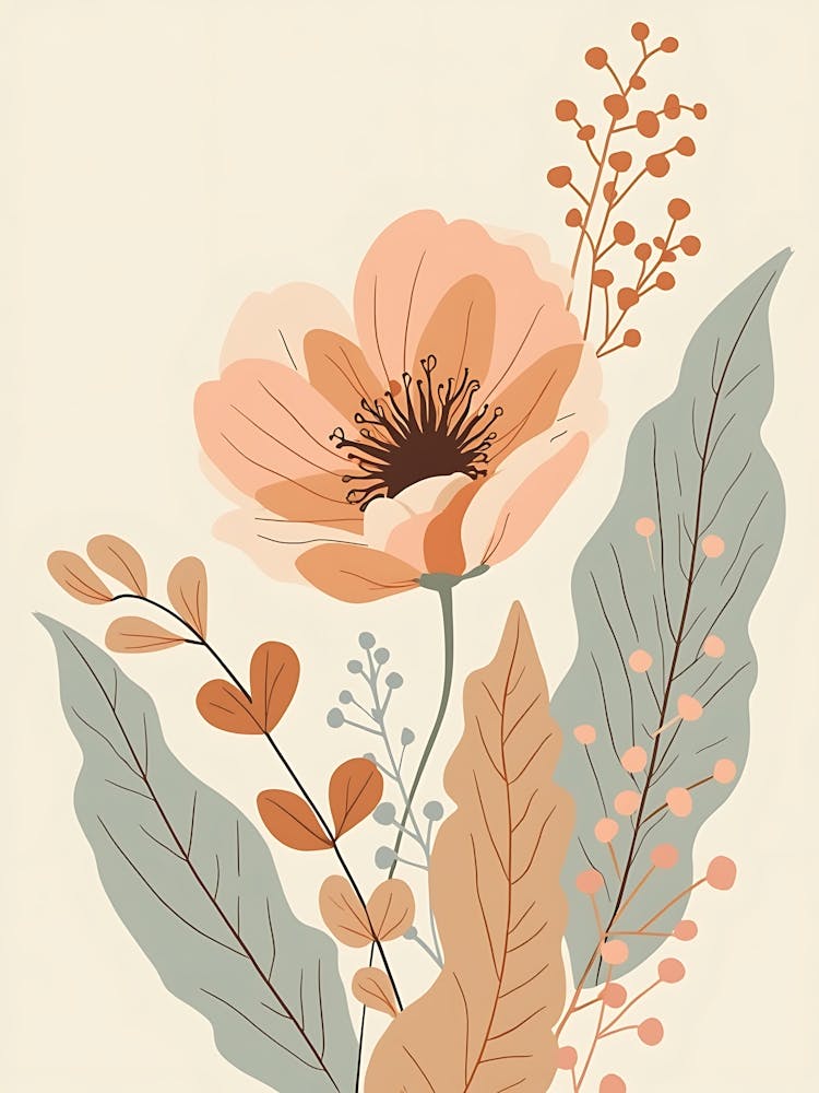 Blush and Beige Floral Serenity