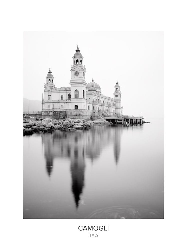 Poster Of Camogli, Italy, Black And White Photo 4