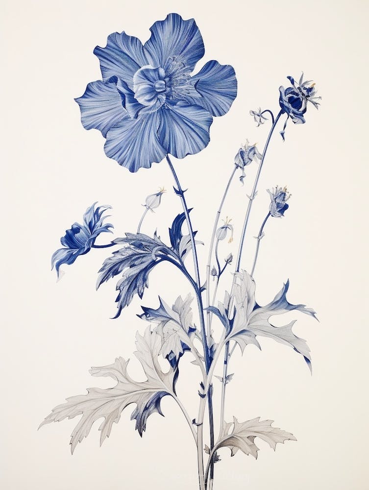 Blue Botanical Larkspur