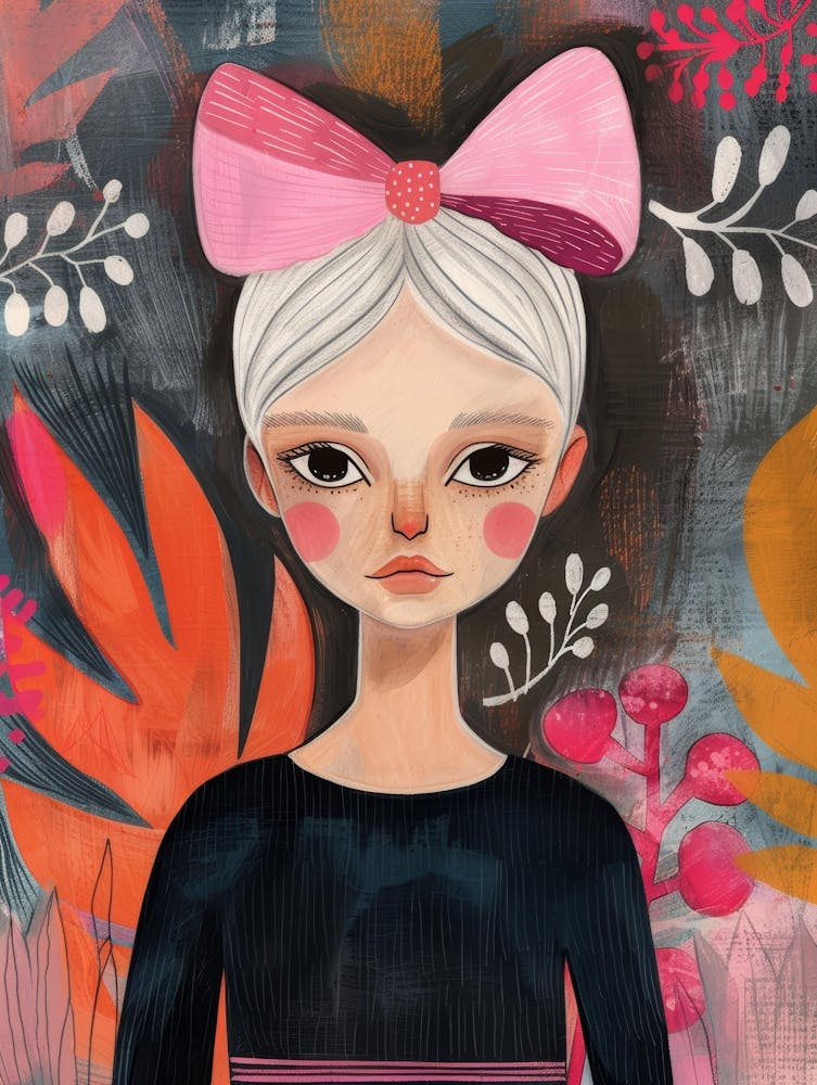 Girl With Pink Bow