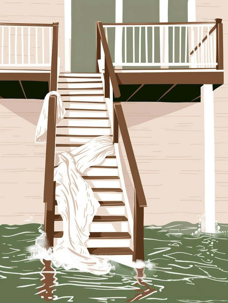 Illustration Of A Flooded House