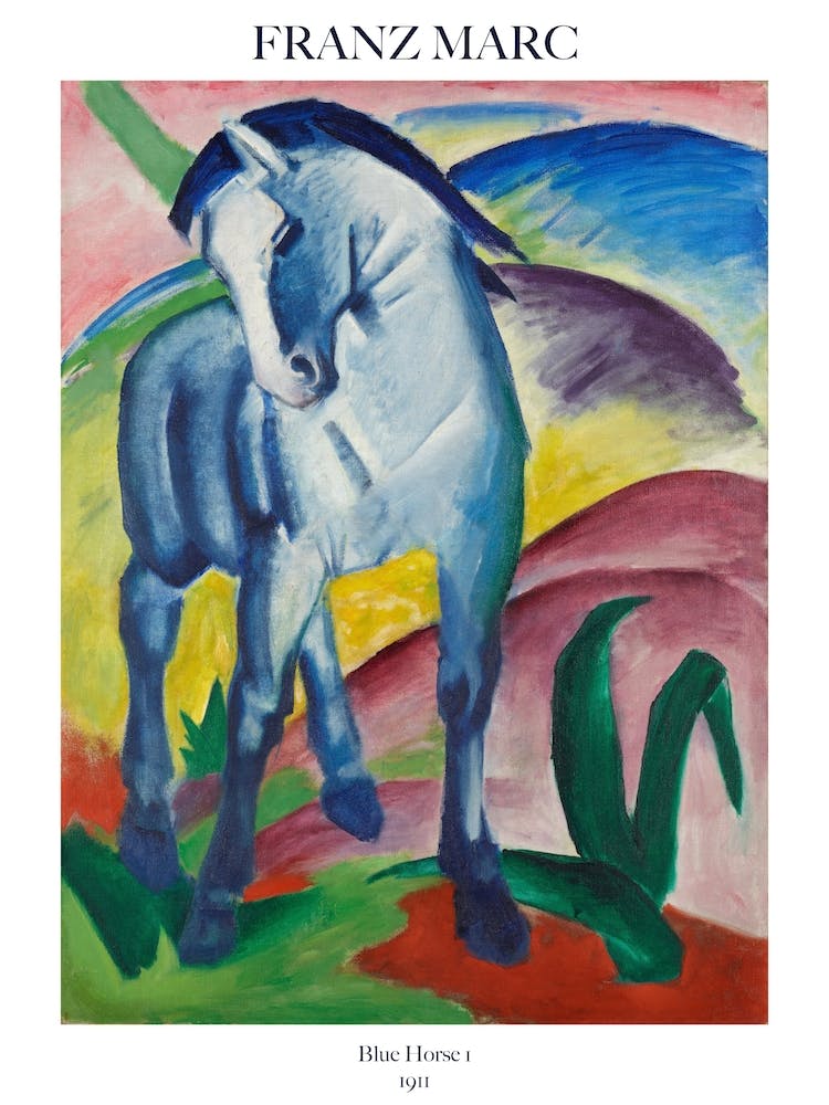 Blue Horse I By Franz Marc Poster Painting 1