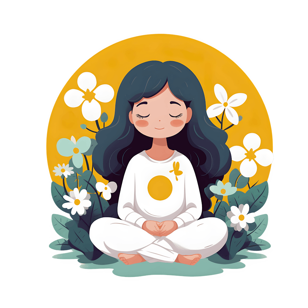 Serenity In Stillness Illustration Of A Woman Meditating