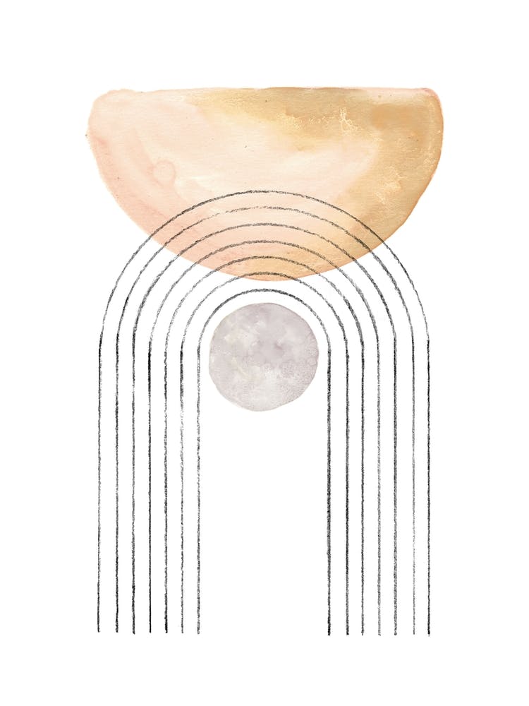 Abstract Watercolor balancing shapes 1