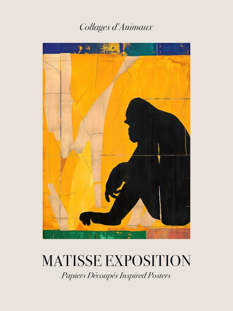 Gorilla 4 Matisse Inspired Exposition Animals Poster