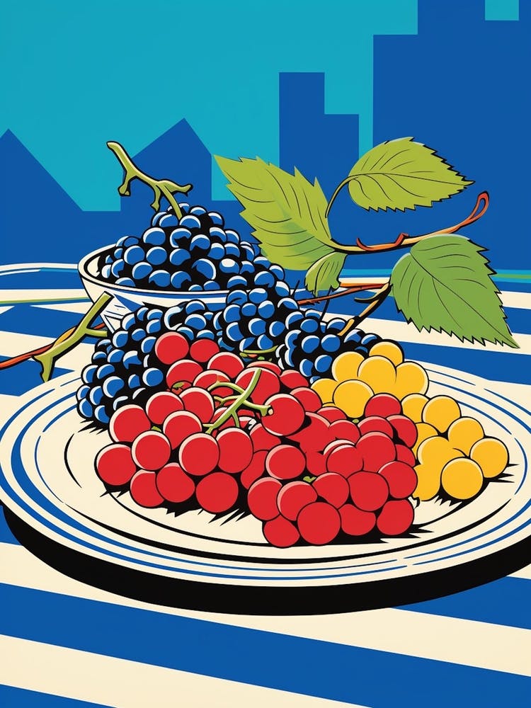 Grapes Pop Art Inspired