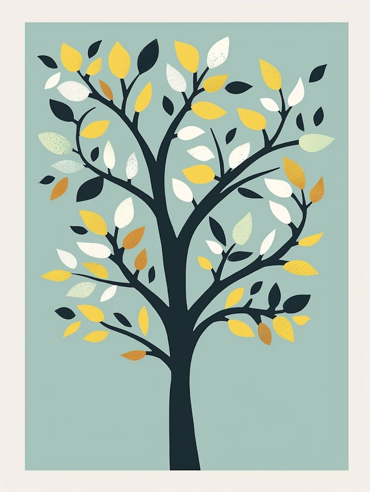 Mahogany Tree Flat Illustration 1