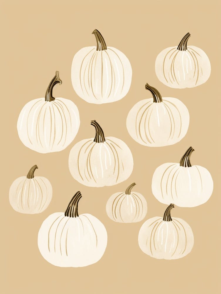 Neutral Scandi Pumpkin Illustration 1