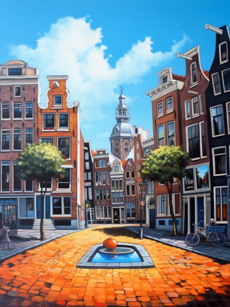 Painting Of Amsterdam  In The Style Of Post Modernism 1