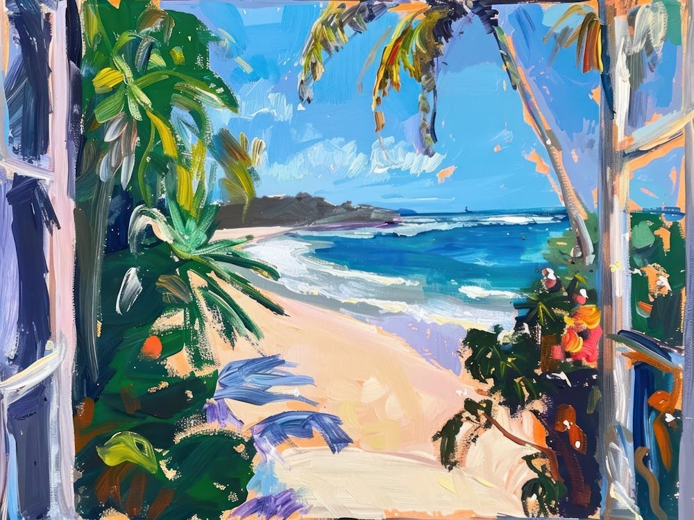 Byron Bay From The Window View Painting 3
