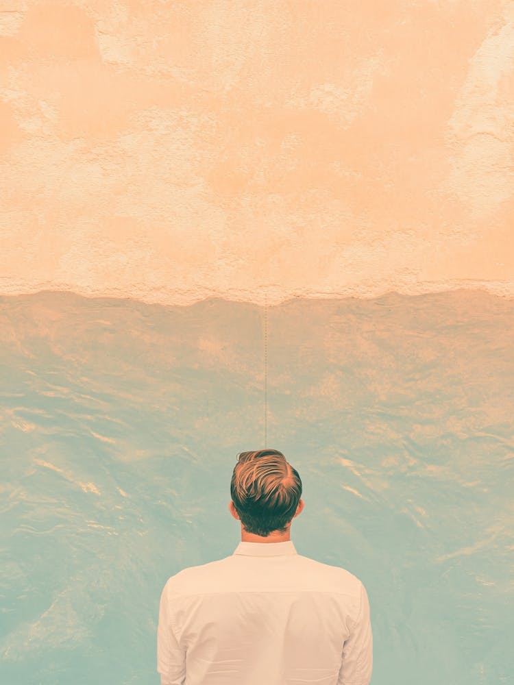 Man Looking At The Ocean 1