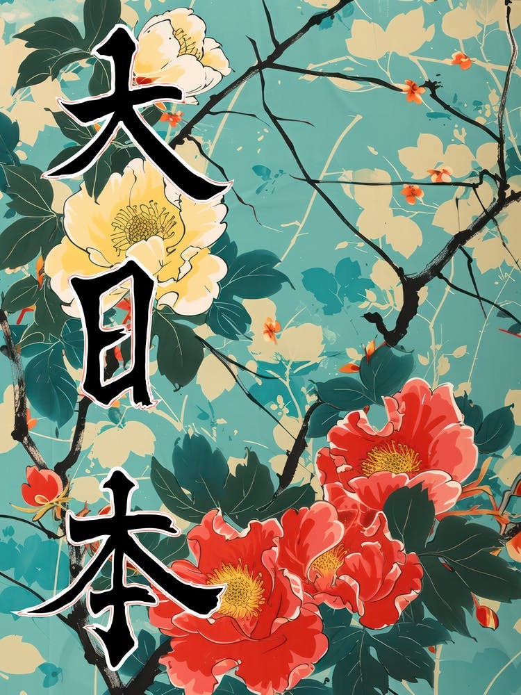 Hokusai Great Japan Poster Japanese Floral  4