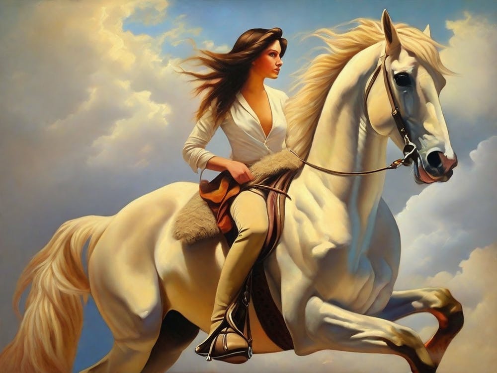 Woman Riding A Horse 9