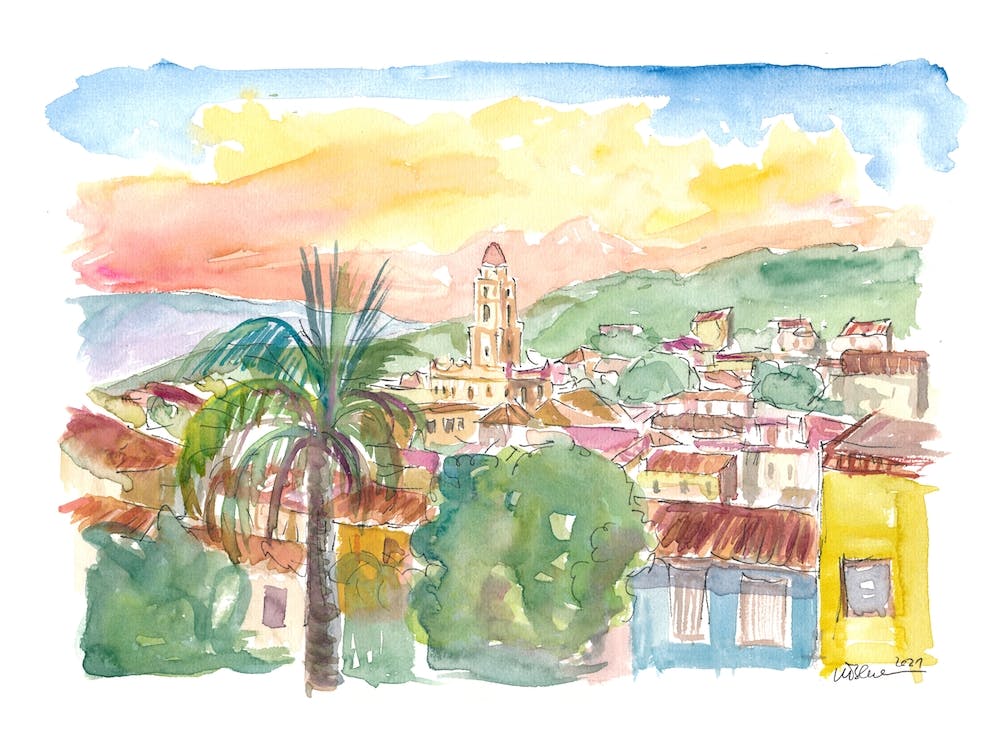 Trinidad Kuba Stadtansicht mit Karibischem Sonnenaufgang