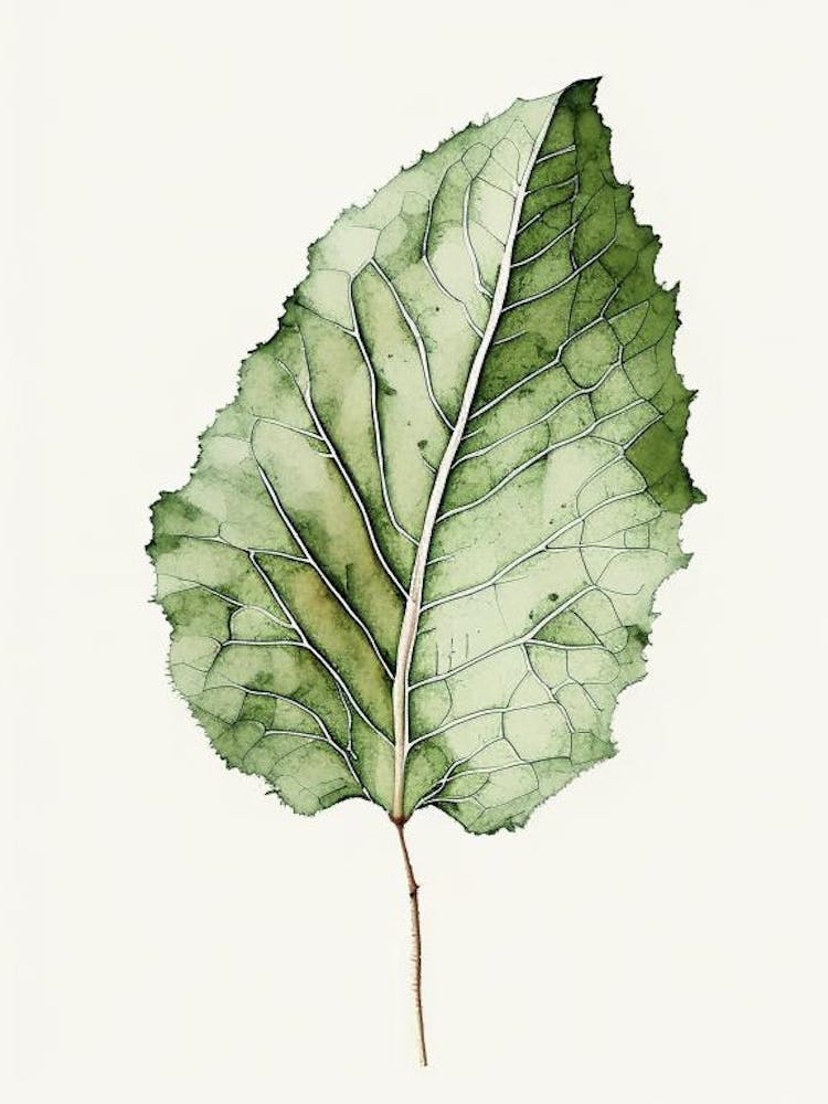 Burdock Leaf Minimalist Watercolour