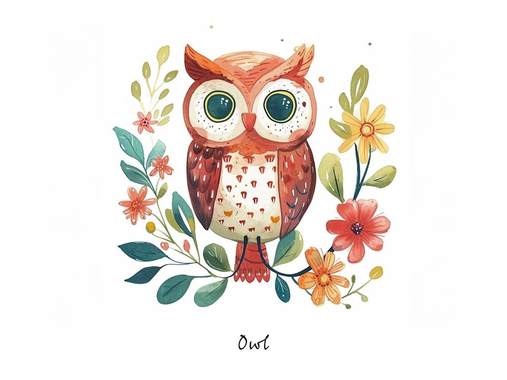 Little Floral Owl 4 Poster