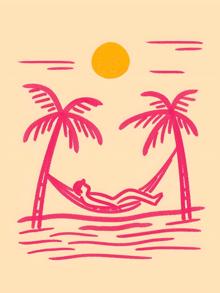 Man Relaxing In Hammock