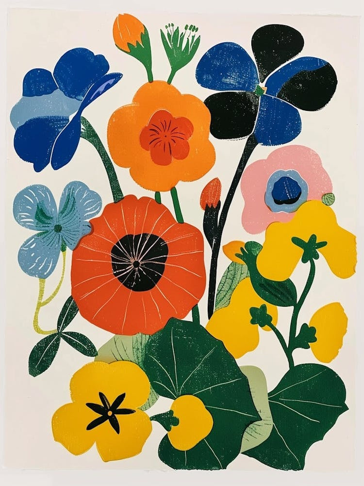Painted Florals Nasturtium 2