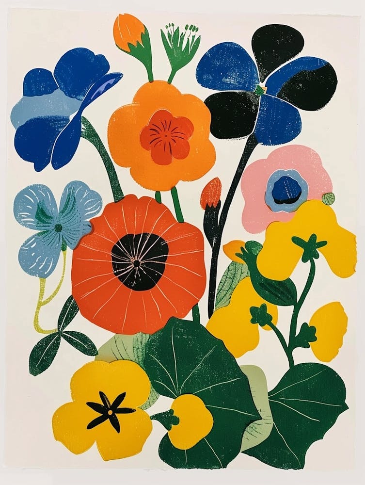 Painted Florals Nasturtium 2
