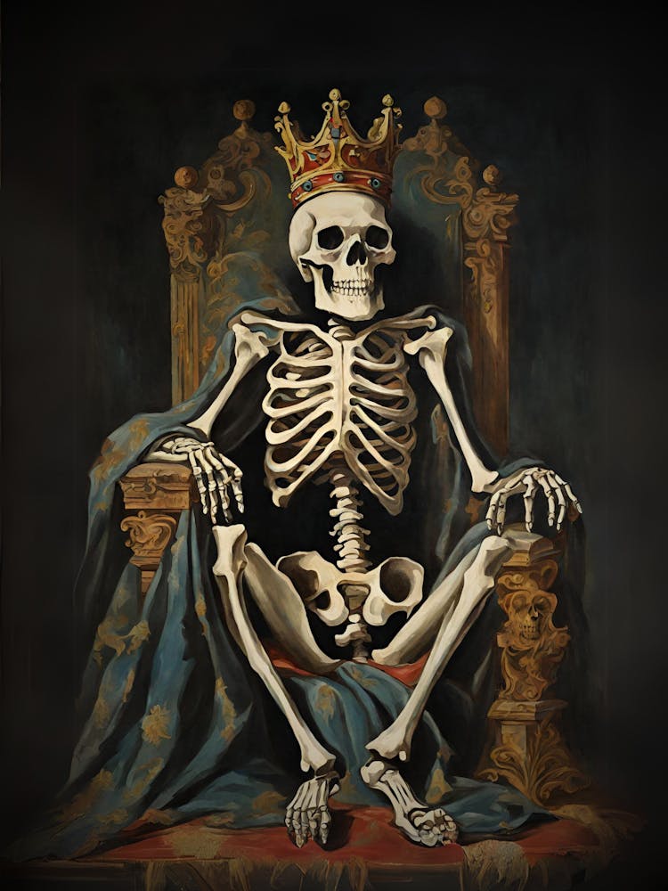 Skeleton Sitting On Throne