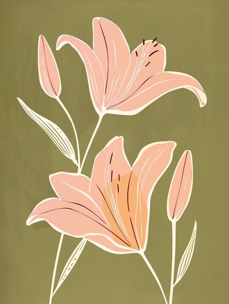 Pink & Green Lily 1