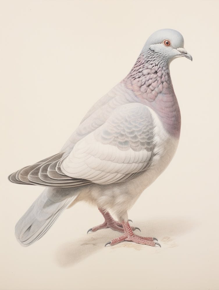 Vintage Bird Drawing Pigeon 2