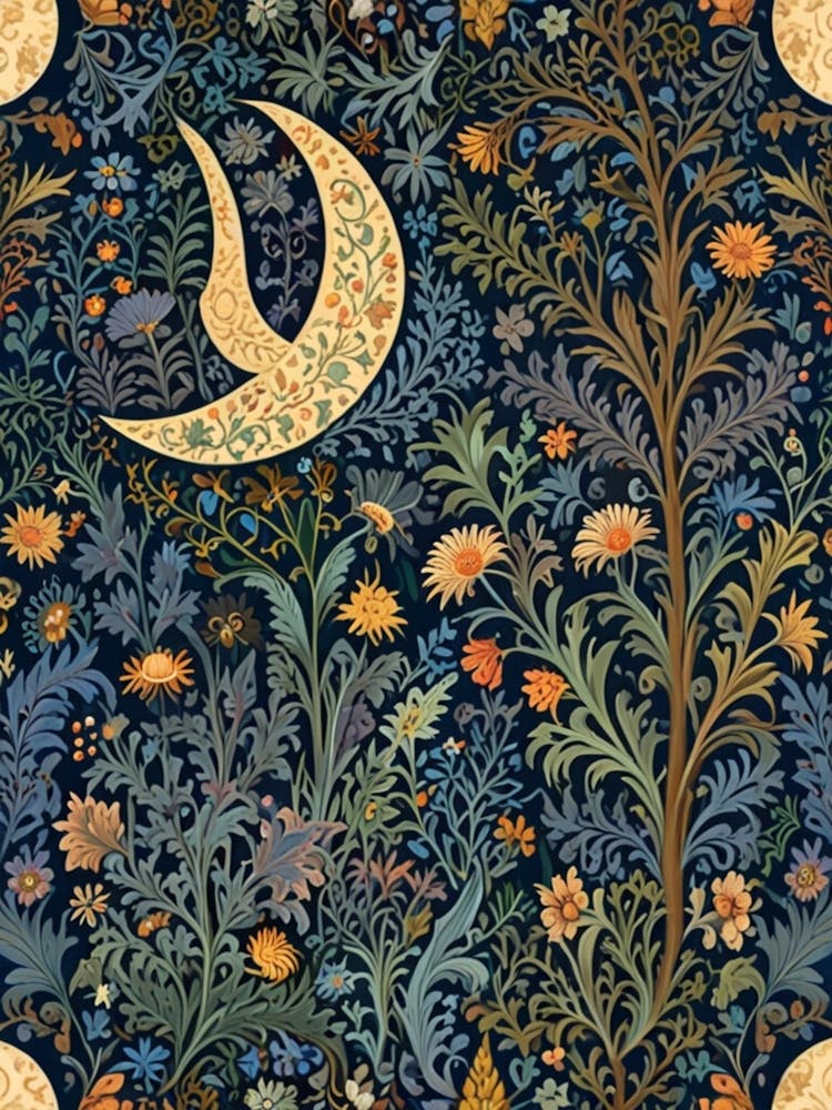 William Morris Moon And Flowers 87