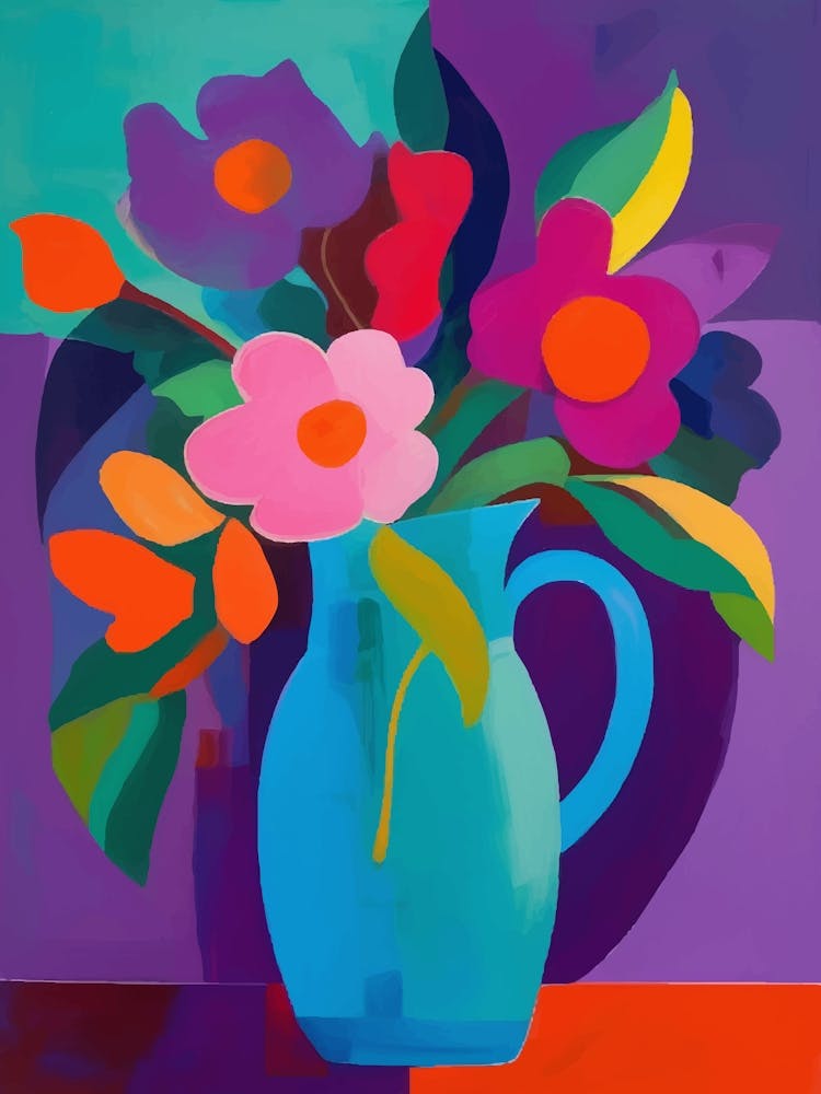 Colorful bouquet of Flowers In A Vase