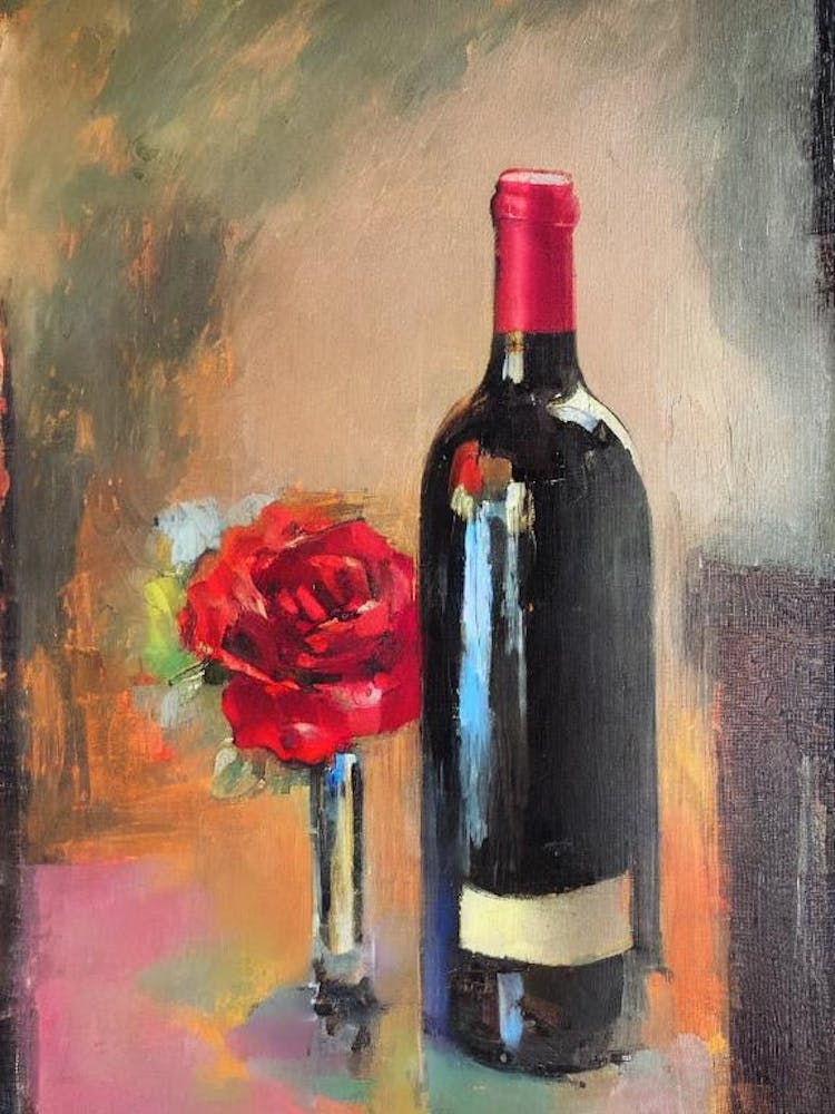 Tempranillo Rosé 1 Oil Painting Cocktail Poster