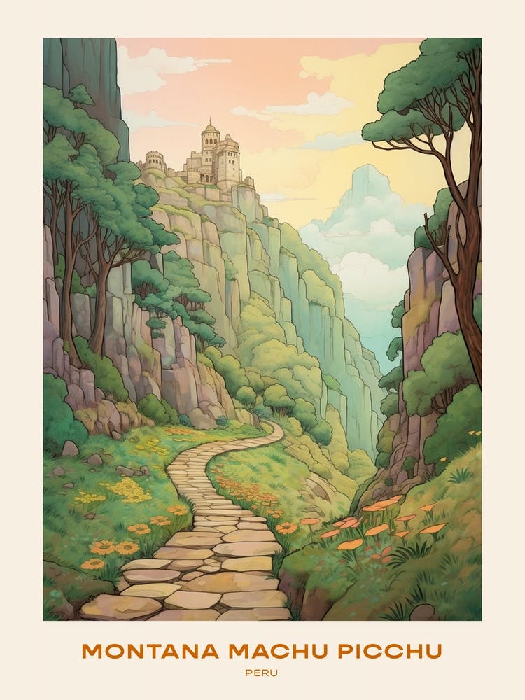 Montana Machu Picchu Peru Hike Poster