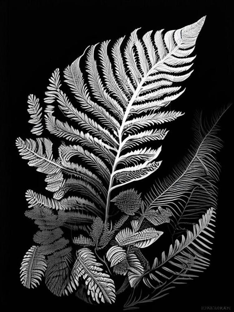 Rock Cap Fern Linocut