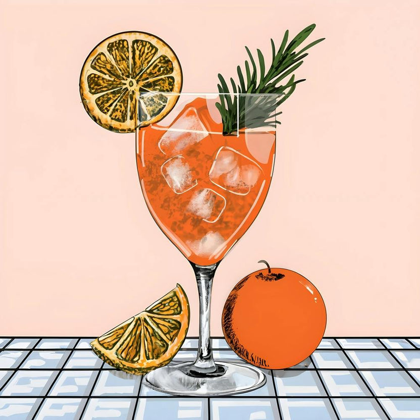 Aperol Spritz Cocktail Illustration