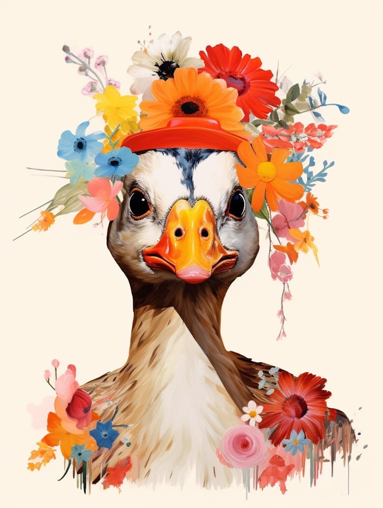 Bird With A Flower Crown Duck 4