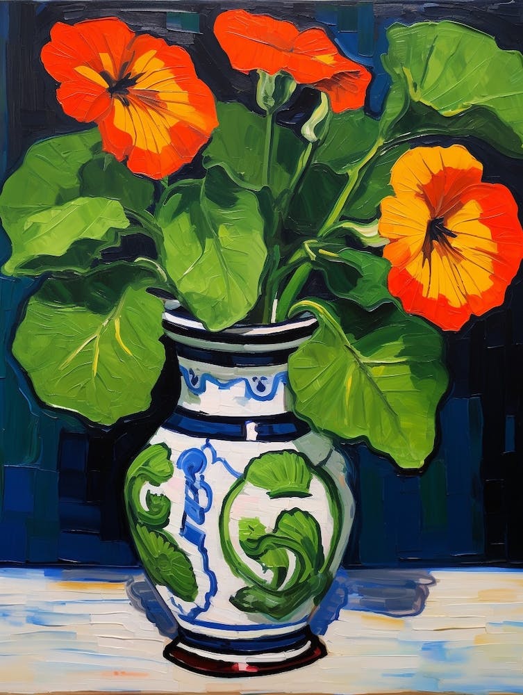Flowers In A Vase Still Life Painting Petunia 2